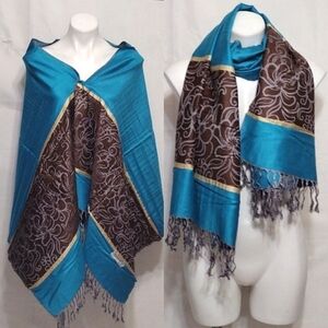 New Pashmina Boho Fringed Tribal Aztec Blanket Shawl Wrap Scarf Travel Accessory